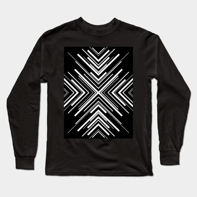 Arrows in Black and White Long Sleeve T-Shirt by LAEC